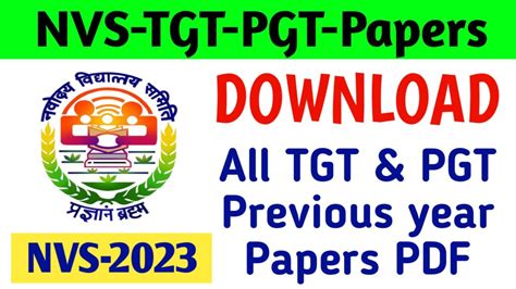 Nvs Tgt Pgt Papers Sarkari Teachers