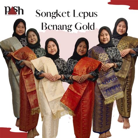 Jual Songket Lepus Benang Gold Khas Palembang Berbagai Motif Warna