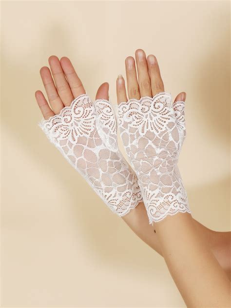 Guantes Sin Dedo Con Bordado Floral Nupcial Bordados Florales Floral