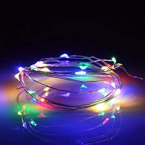 20 Rgb Multi Color Flashing Led Micro Fairy String Lights Wire 6ft Battery Operated By