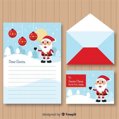 Envelope de natal e design de carta Vetor Grátis