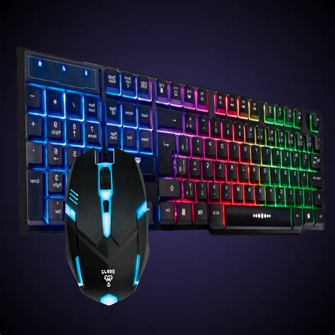 Kit Teclado E Mouse Gamer Semi Mec Nico Rgb Preto Clanm Led Rainbow