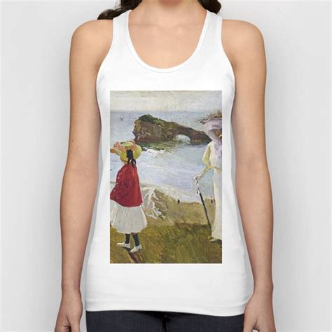 Joaquin Sorolla Y Bastida Lighthouse Walk At Biarritz Tank Top By