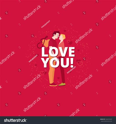 Romantic Valentines Day Design Gay Couple Stock Vector 564033544