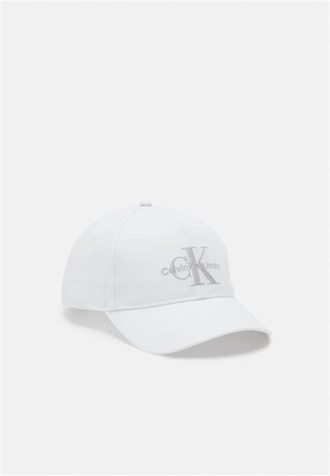 Calvin Klein Jeans Monogram Unisex Cappellino White Silver Bianco