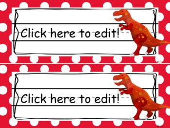 Dinosaur Name Tags Printable