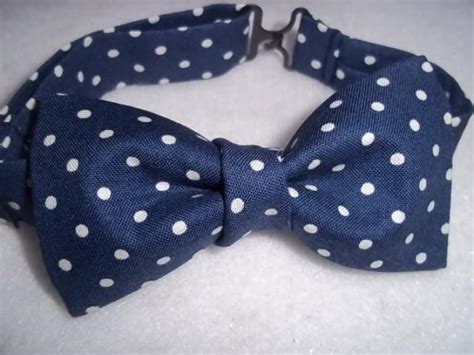 Chatterbox Shop Navy White Polka Dot Bow Tie Navy Bow Tie Polka Dot Bow Tie Blue Polka Dot Bow