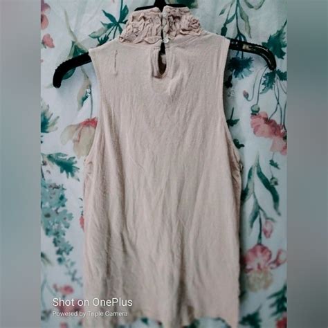 Zara Collection Tops Zara Collection Nude Sleeveless Shirt Poshmark