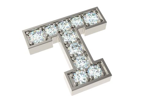 Letter T With Diamonds 3d Model 3d Printable Cgtrader