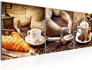 Amazon de Runa Art Bilder Küche Kaffee 120 x 40 cm 3 Teilig Wandbild