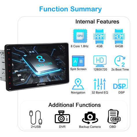 Joying Android Universal Double Din Car Radio Stereo With Inch Ips