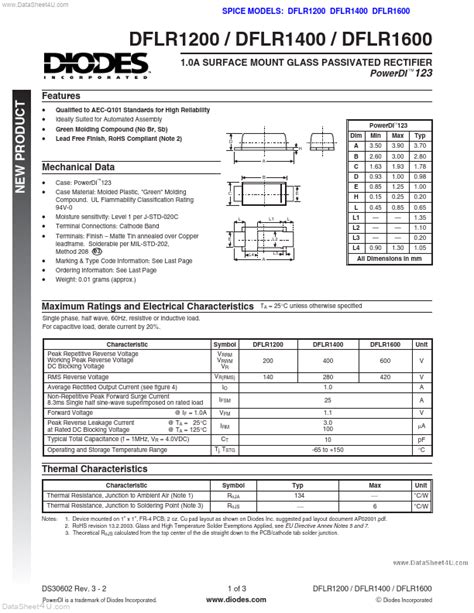 Dflr Diodes Rectifier Hoja De Datos Ficha T Cnica Distribuidor