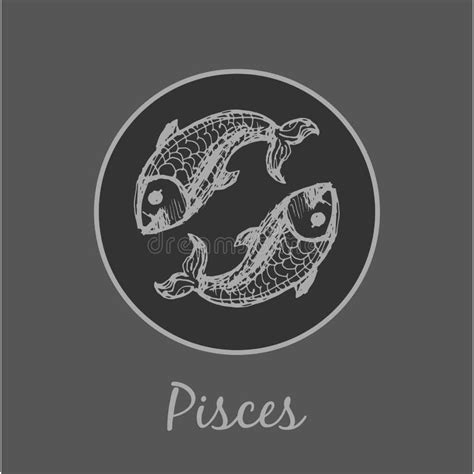 Pisces Zodiac Sign Horoscope Symbol Vector Illustration Stock Vector