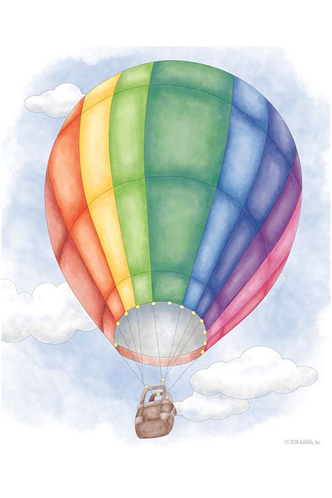 Hot Air Balloon Watercolor Painting