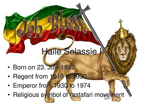 Haile Selassie I Born On 23 July 1892 Regent From 1916 To Ppt Hd