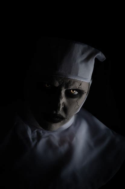 Premium Photo | Halloween the nun, makeup based on the movie the nun ...