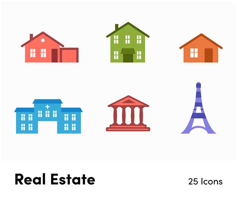 Real Estate Flat Vector Icons S12082101 | Infografolio