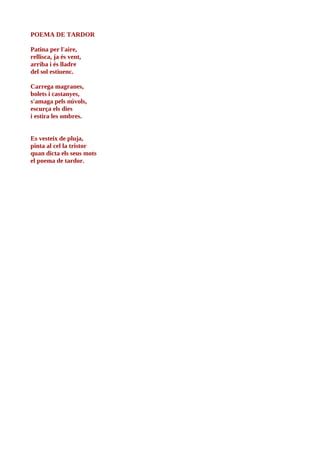 Poema De Tardor Pdf