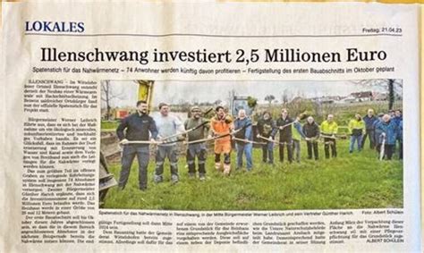 Illenschwang Spatenstich für ein großes Nahwärmenetz Enerpipe GmbH