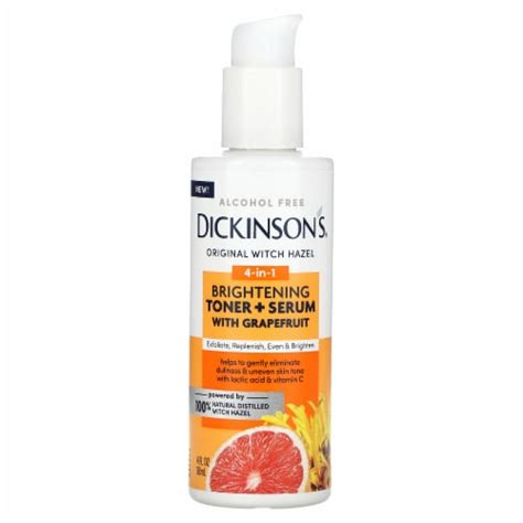 Dickinson Brands Original Witch Hazel 4-In-1 Brightening Toner + Serum with Grapefruit, 4 fl oz ...