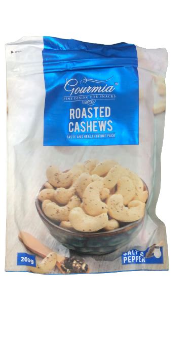 Gourmia Roasted Cashews Salt Pepper Flavour 200g Sugar World Sri