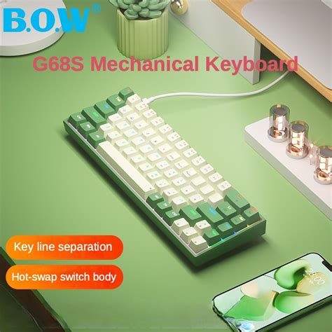 Bow G S Hot Swap Real Mechanical Keyboard Wired Rainbow Light Portable External Laptop Red Axis