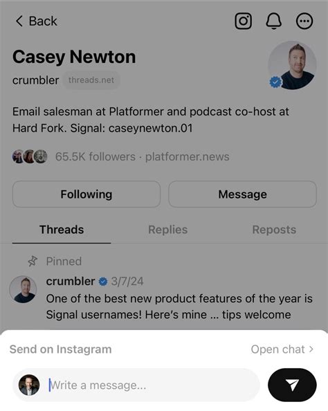 Meta teste les DM sur Threads via la messagerie d’Instagram