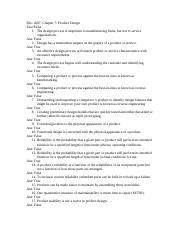 Chapter 7 Test Bank File Ch07 Chapter 7 Product Design True False 1