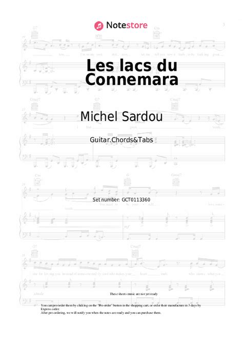 Michel Sardou Les Lacs Du Connemara Notas Para El Guitar Descargar