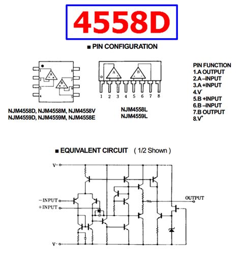 4558D JRC Dual Operational Amplifier Datasheet PDF