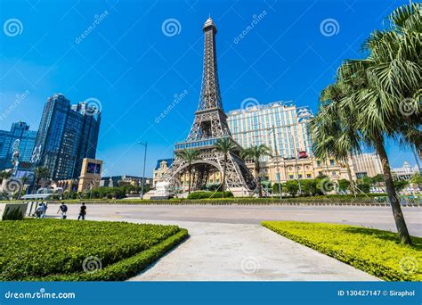 China Macau September 10 2018 Beautiful Eiffel Tower Landmark Of