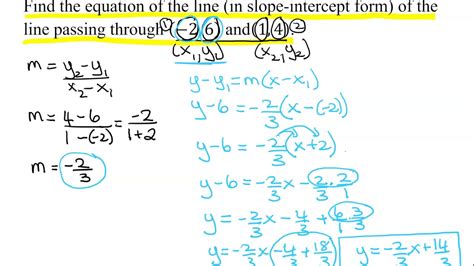 Equation Of Line Passing Through Two Points