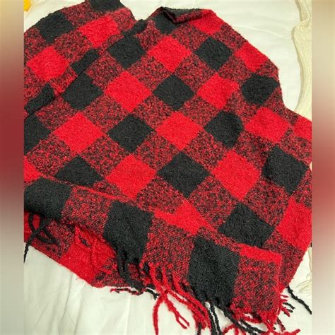 Sweaters Redblack Buffalo Plaid Poncho Poshmark