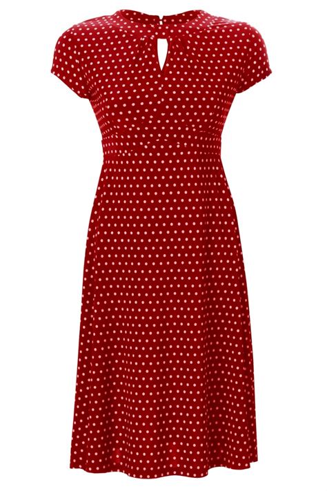 Lindy Bop 40s Juliet Classy Red Polka Dot Vintage Flared Tea Dress