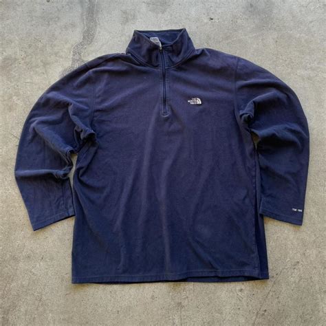 NORTH FACE NAVY BLUE MENS HALF ZIP FLEECE ! GREAT... - Depop