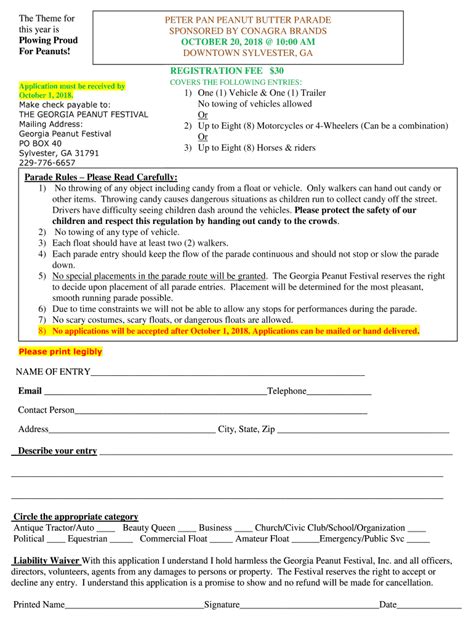 Fillable Online The Theme For PETER PAN PEANUT BUTTER PARADE Fax Email