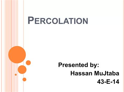 Percolation | PPT