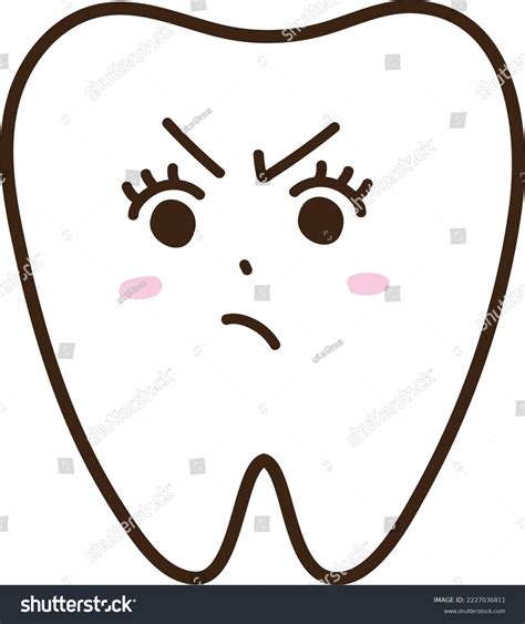 Anthropomorphic Angry Face Teeth Illustration Stock Vector (Royalty ...