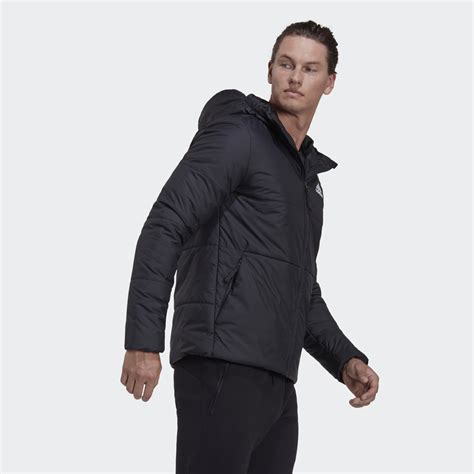 Adidas BSC 3 Stripes Hooded Insulated Jacket Black Adidas UAE