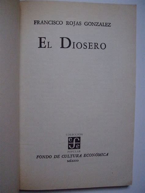 El Diosero Cuentos De Francisco Rojas Gonzalez 1985 MercadoLibre