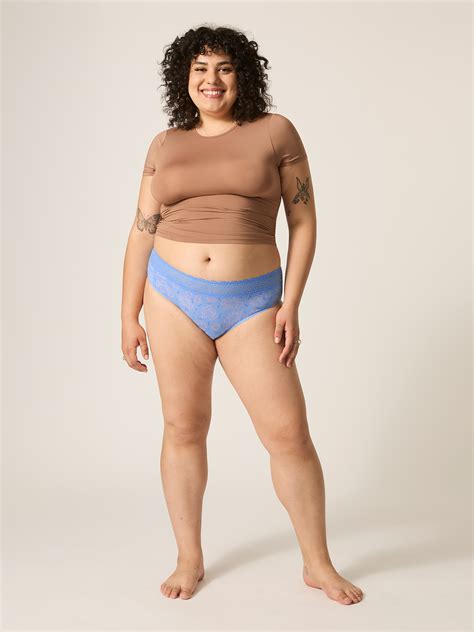 Menstruační kalhotky Modibodi Sensual Hi Waist Bikini Moderate Heavy Flora Blue MODI4038FB