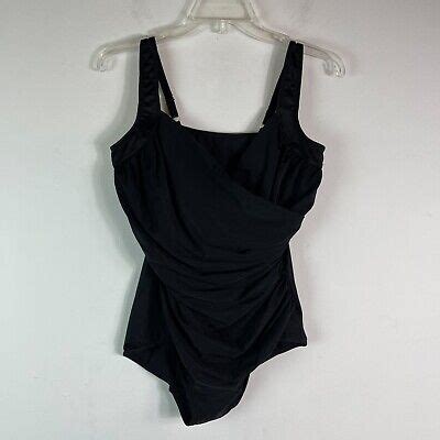 Miraclesuit NWOT Black Sanibel Ruched One Piece Swimsuit Size 16W EBay