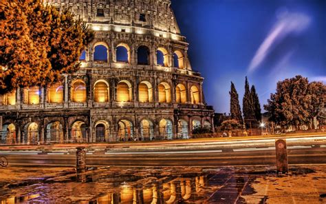 Roman Colosseum At Night Wallpaper