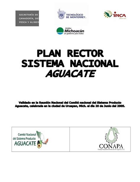 Pdf Plan Rector Sistema Nacional Aguacateplan Rector Sistema Nacional Aguacate Validado En