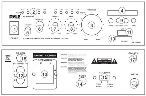 Pyle Pcau Bt Wireless Bt Mini Blue Series Stereo Power Amplifier User