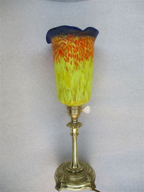 Art Deco Lamp Bronze Tulip Glass Paste Around 1920 Catawiki