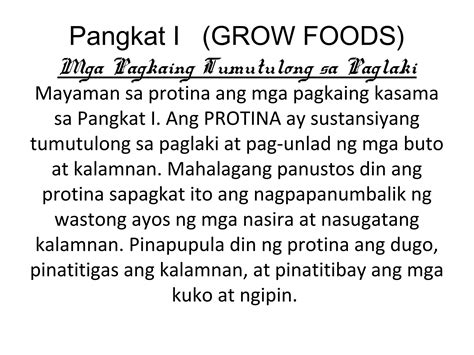 Tatlong Pangkat Ng Pagkain Ppt