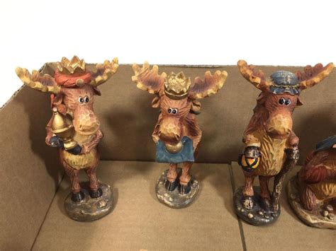 Lot 10 Resin Cast Moose Figurines