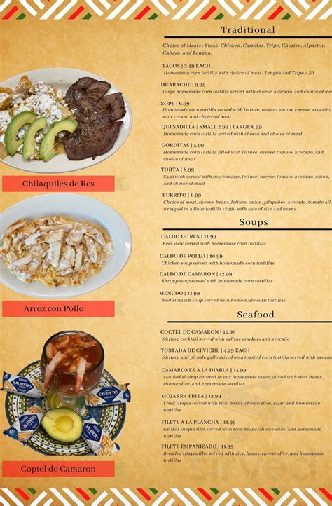 Menu - Maryville TN's La Lupita Mexican Store and Restaurant