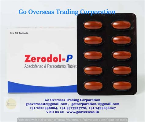 Zerodol Mg Tablet At Rs Stripe Aceclofenac Paracetamol Tablet